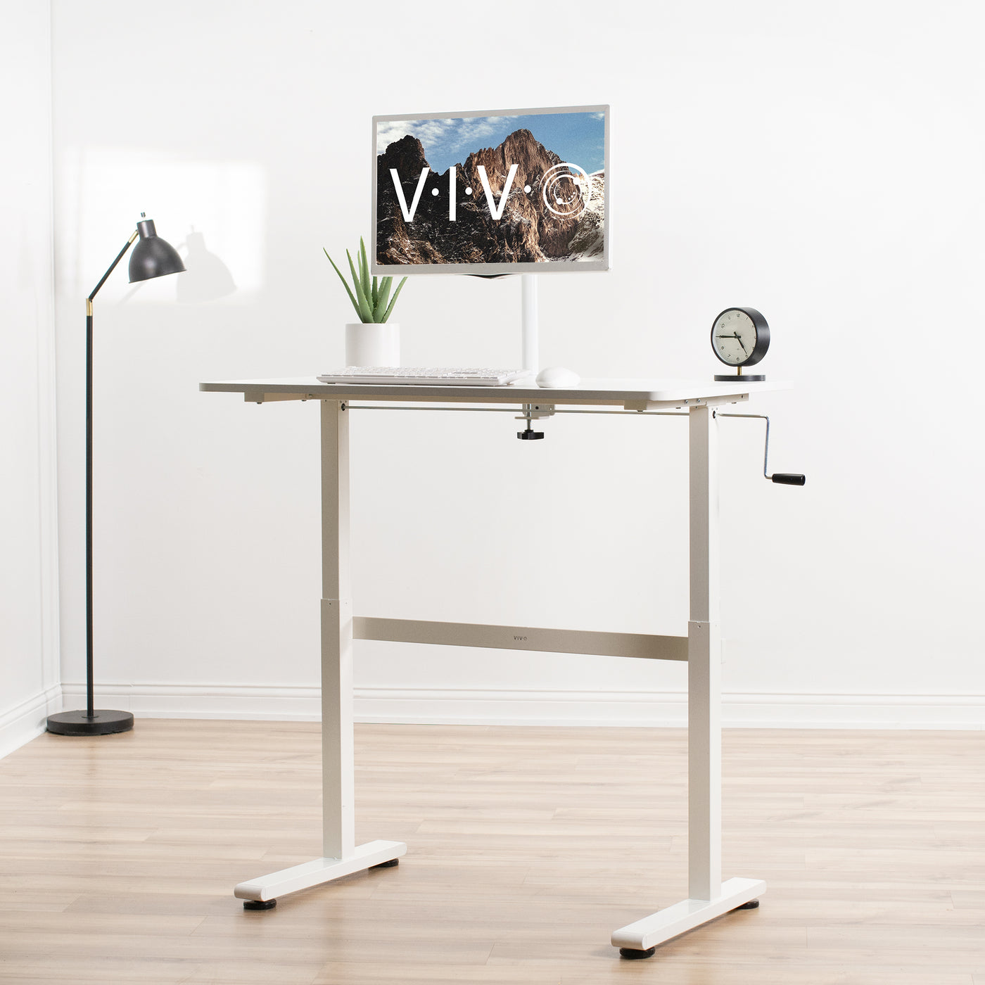 VIVO White 43 x 24 inch Universal Table Top for Sit to Stand Desk Frames