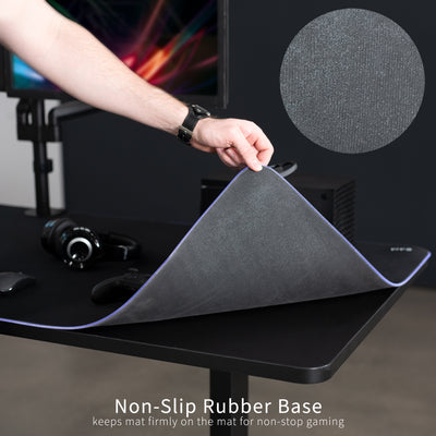 Extra Large 71 x 30 inch Full Size Desk Pad with RGB Lighting for Office Ambience and Immersive Gaming, Oversized Mouse Pad Table Top Cover, 12 Color Modes, Non-slip Base