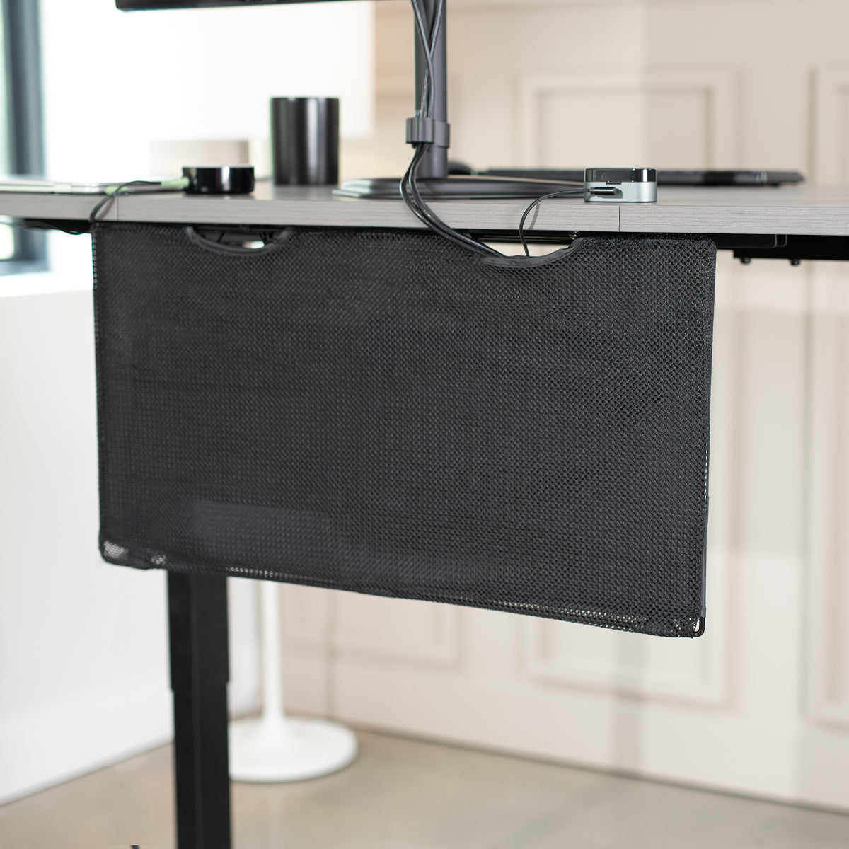 Black Cable Management Desk Skirt – VIVO - desk solutions, screen ...