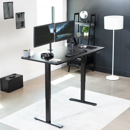 Wide sturdy desk tabletop for office workstation.