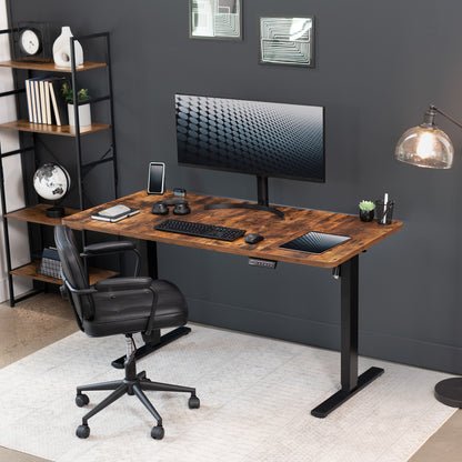 Wide sturdy rustic desk tabletop for office workstation.