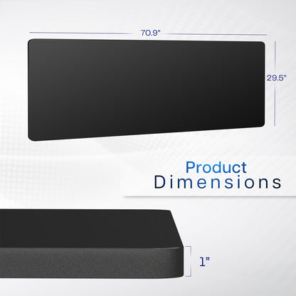 Durable tabletop for sit-stand desk workstation with wide surface.
