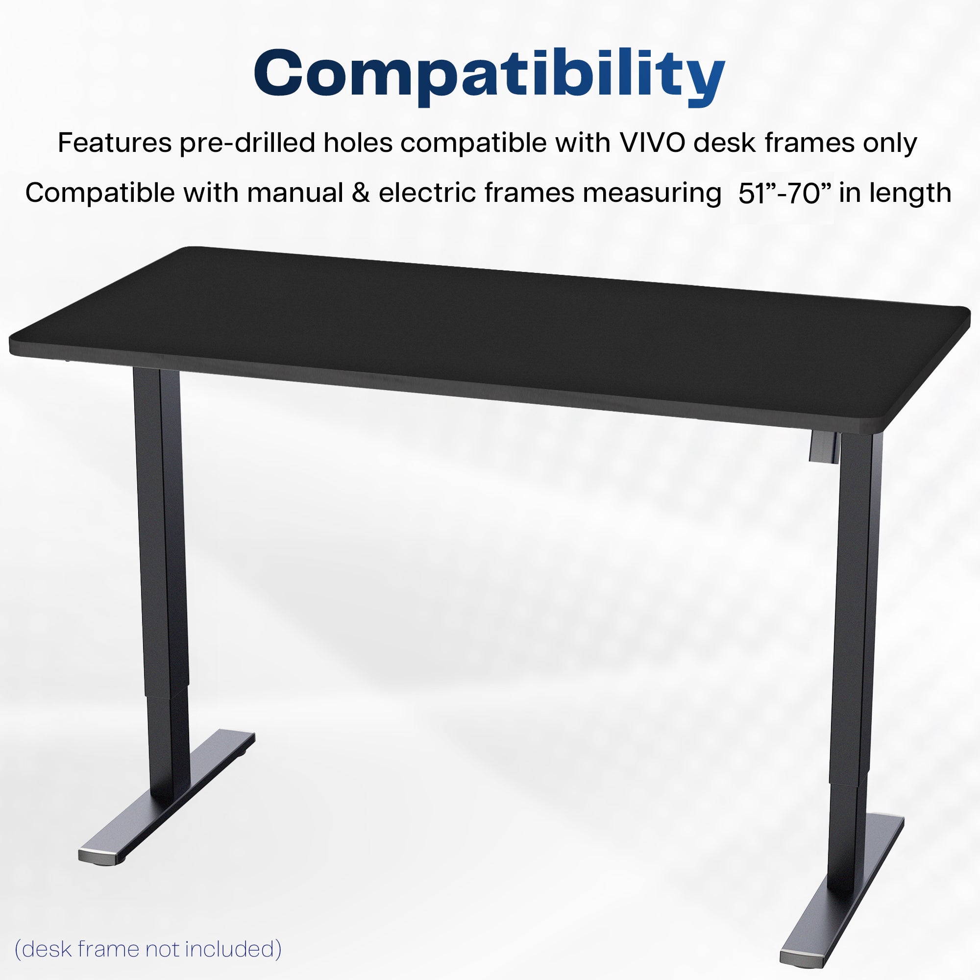 Durable tabletop for sit-stand desk workstation with wide surface.