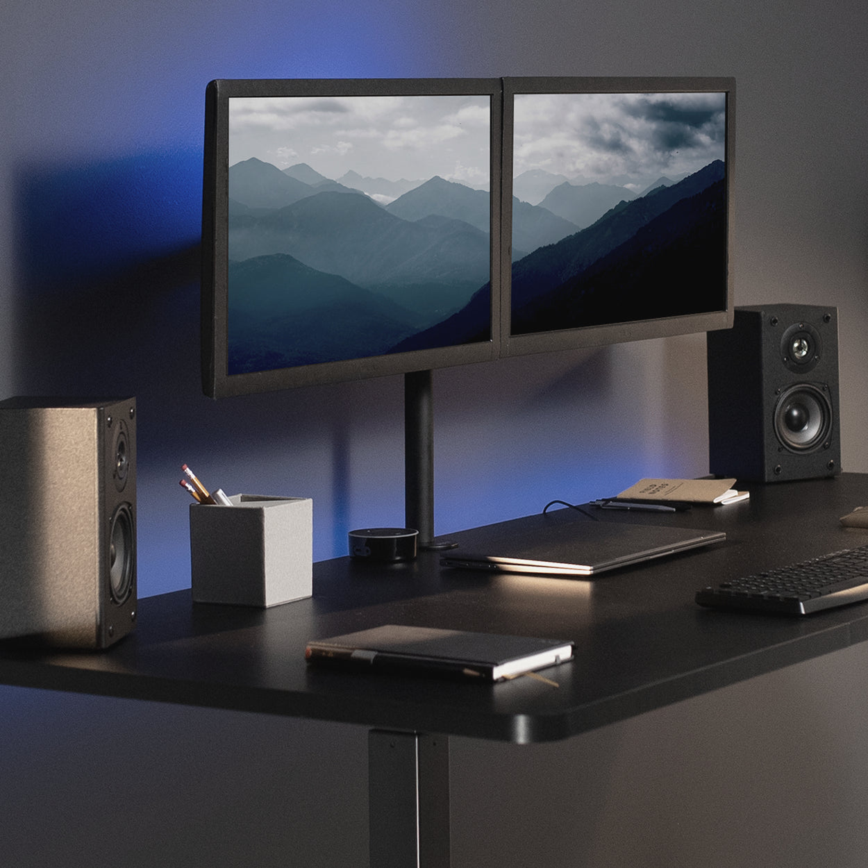 Large 71-inch black desktop by VIVO.