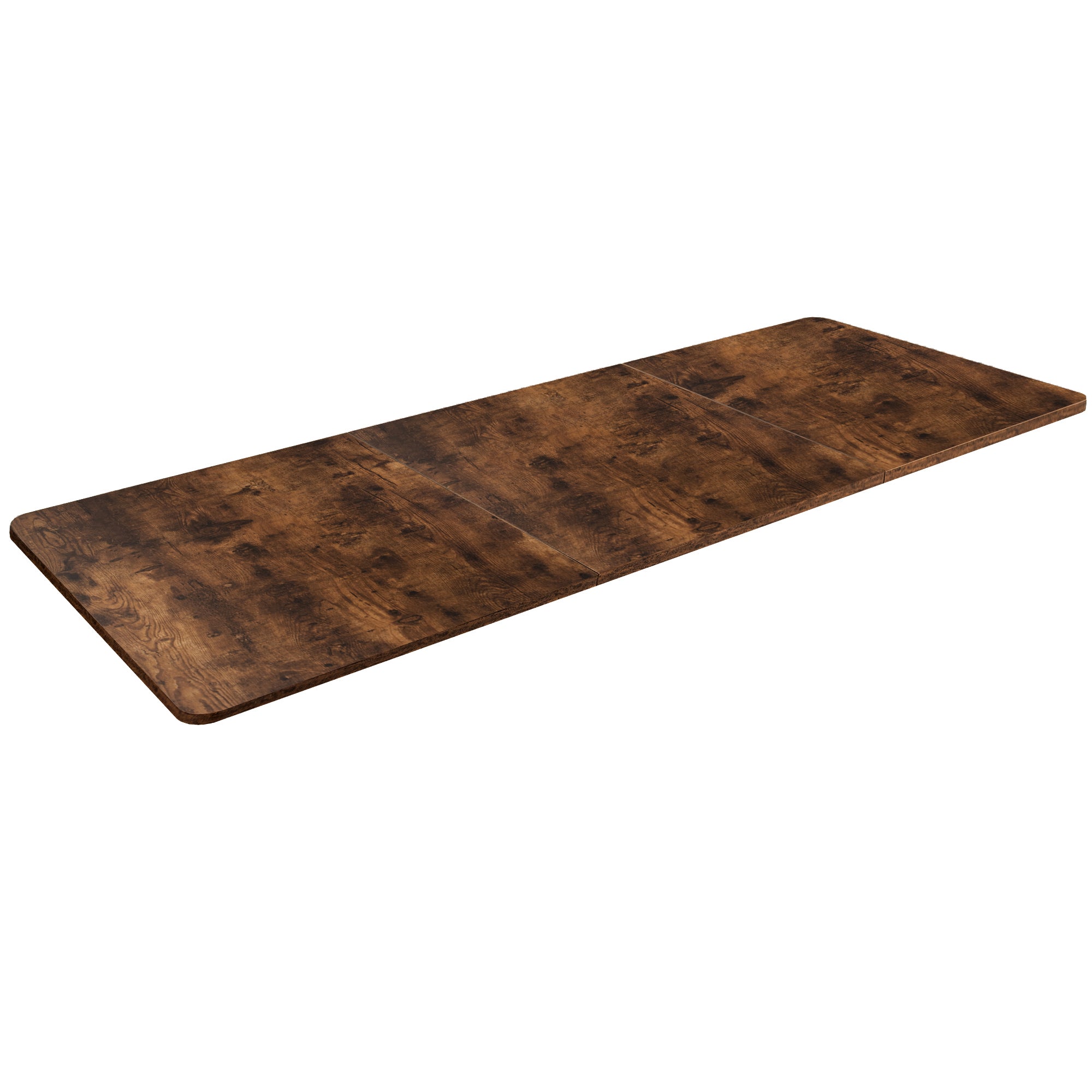 Durable sit to stand desk rustic tabletop workstation with wide surface space.