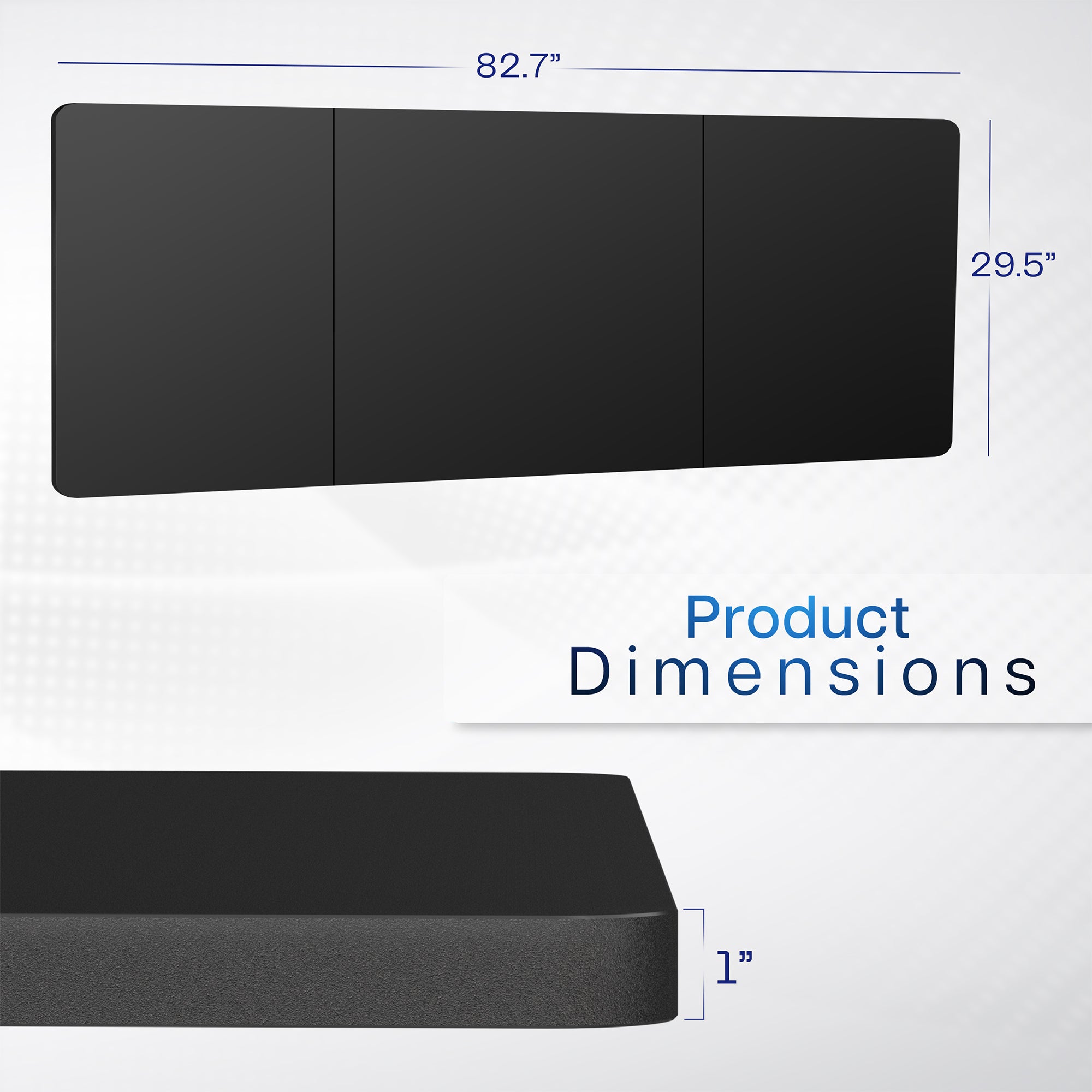 83 x 30 inch durable desk tabletop workstation with wide 3-panel surface space.