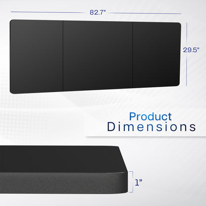 83 x 30 inch durable desk tabletop workstation with wide 3-panel surface space.