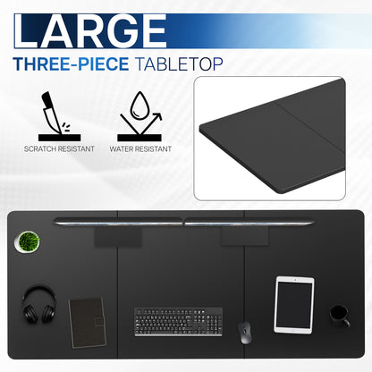 83 x 30 inch durable desk tabletop workstation with wide 3-panel surface space.