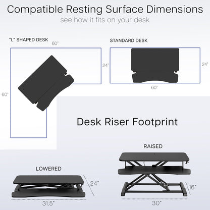 Sturdy height adjustable 2-tiered desk riser for ergonomic office workstation.