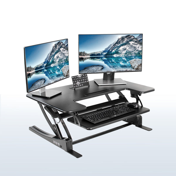 VIVO Single Monitor Sit-Stand Desk Converter 36-Inch Surface