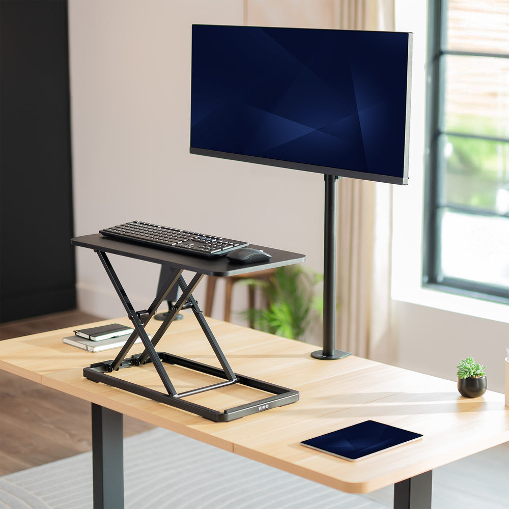 Single Top Manual Lift Keyboard Riser – VIVO - desk solutions, screen ...