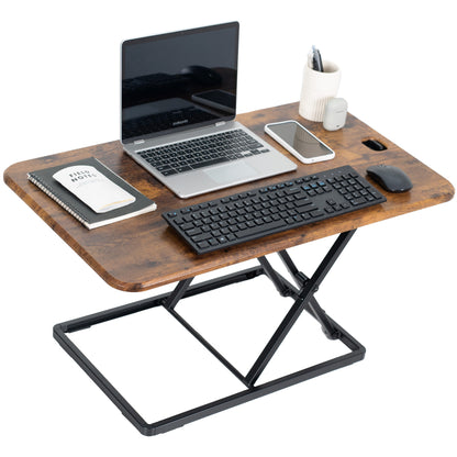 Heavy-duty height adjustable desk converter monitor riser.