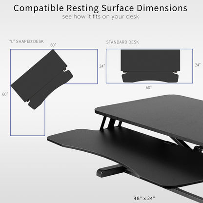 Sturdy height adjustable 2-tiered desk riser for ergonomic office workstation.