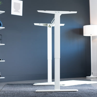 Sturdy ergonomic sit to stand desk frame for active workstation with adjustable height and 2 button controller