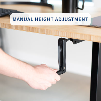 Manual Height Adjustable Stand Up Desk Frame Crank Ergonomic System