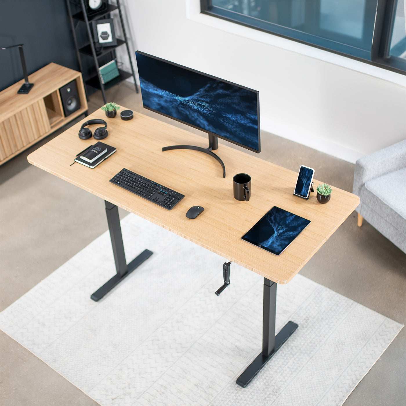 Crank Height Adjustable Desk Frame – VIVO - desk solutions, screen ...