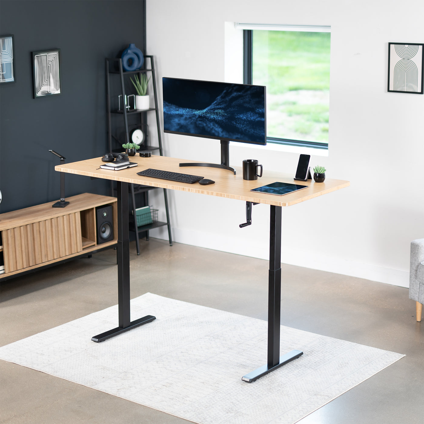Crank Height Adjustable Desk Frame – VIVO - desk solutions, screen ...