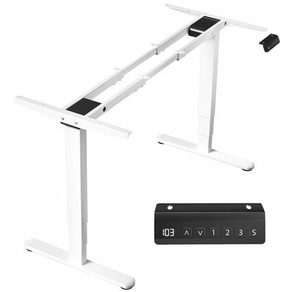 Sit or stand on demand throughout the busy day with this solid frame featuring dual thermal motors and 3-stage telescopic height adjustment.