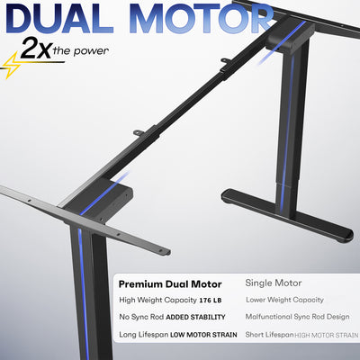 Electric standing dual motor desk frame from VIVO.