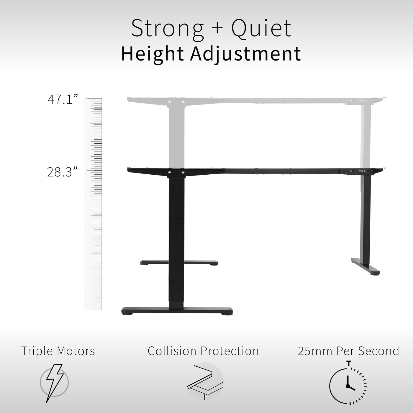 Electric Multi Motor Height Adjustable Corner 3 Leg Standing Desk Frame for creating your own standing desk.