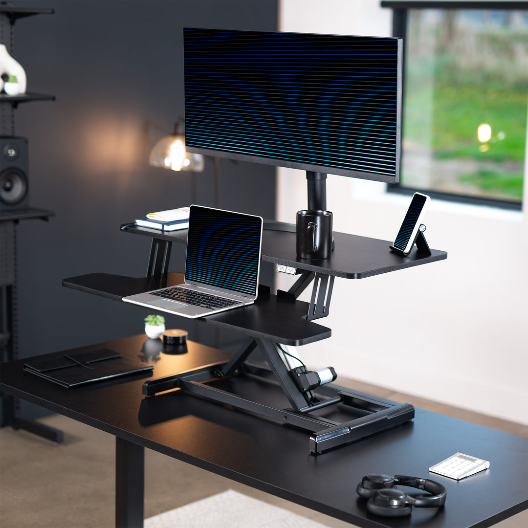 Electric Desk Converters – VIVO - desk solutions, screen mounting, and more