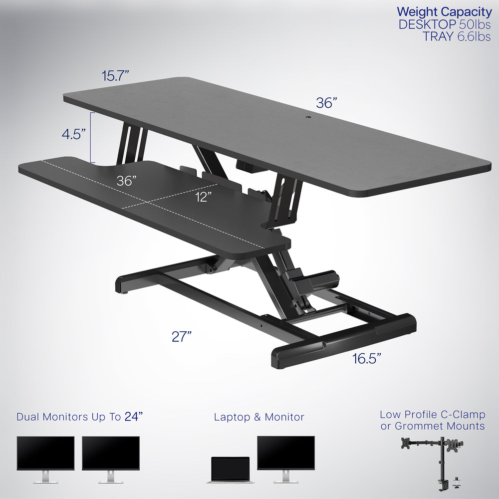 Electric Desk Riser – VIVO - desk solutions, screen mounting, and more