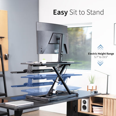Black Electric Desk Riser – VIVO - desk solutions, screen mounting, and ...