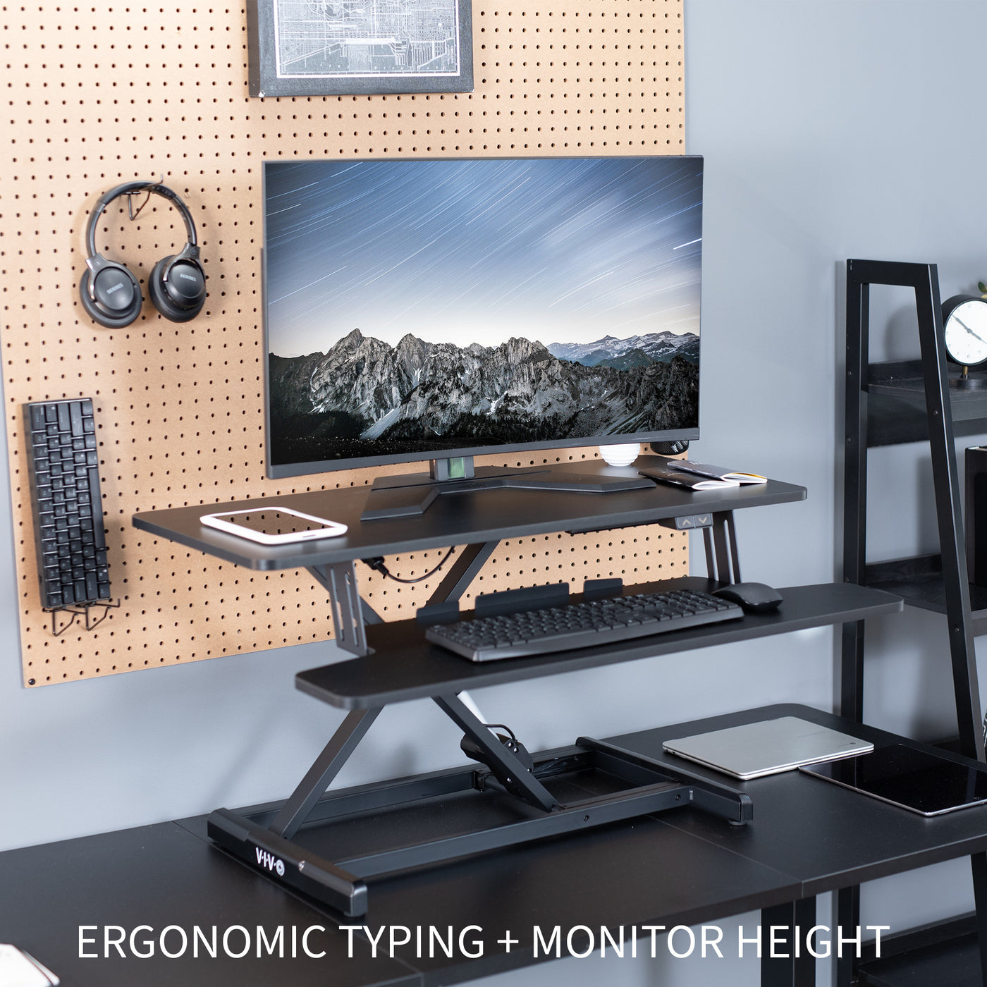 Vivo Computer Hand Riser Black Electric Desk Riser – VIVO - desk solutions, screen mounting, and ...