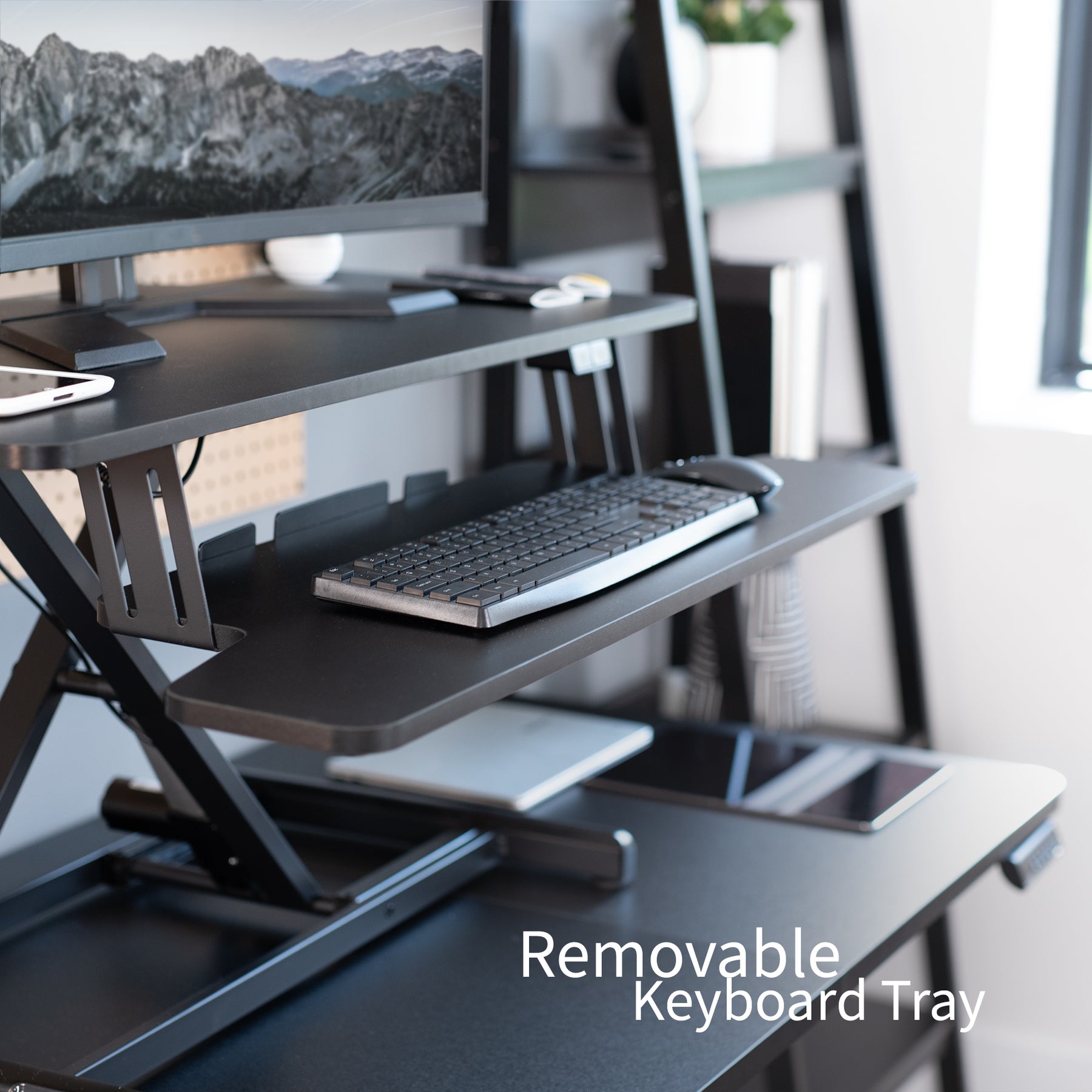 Black Electric Desk Riser – VIVO - desk solutions, screen mounting, and ...