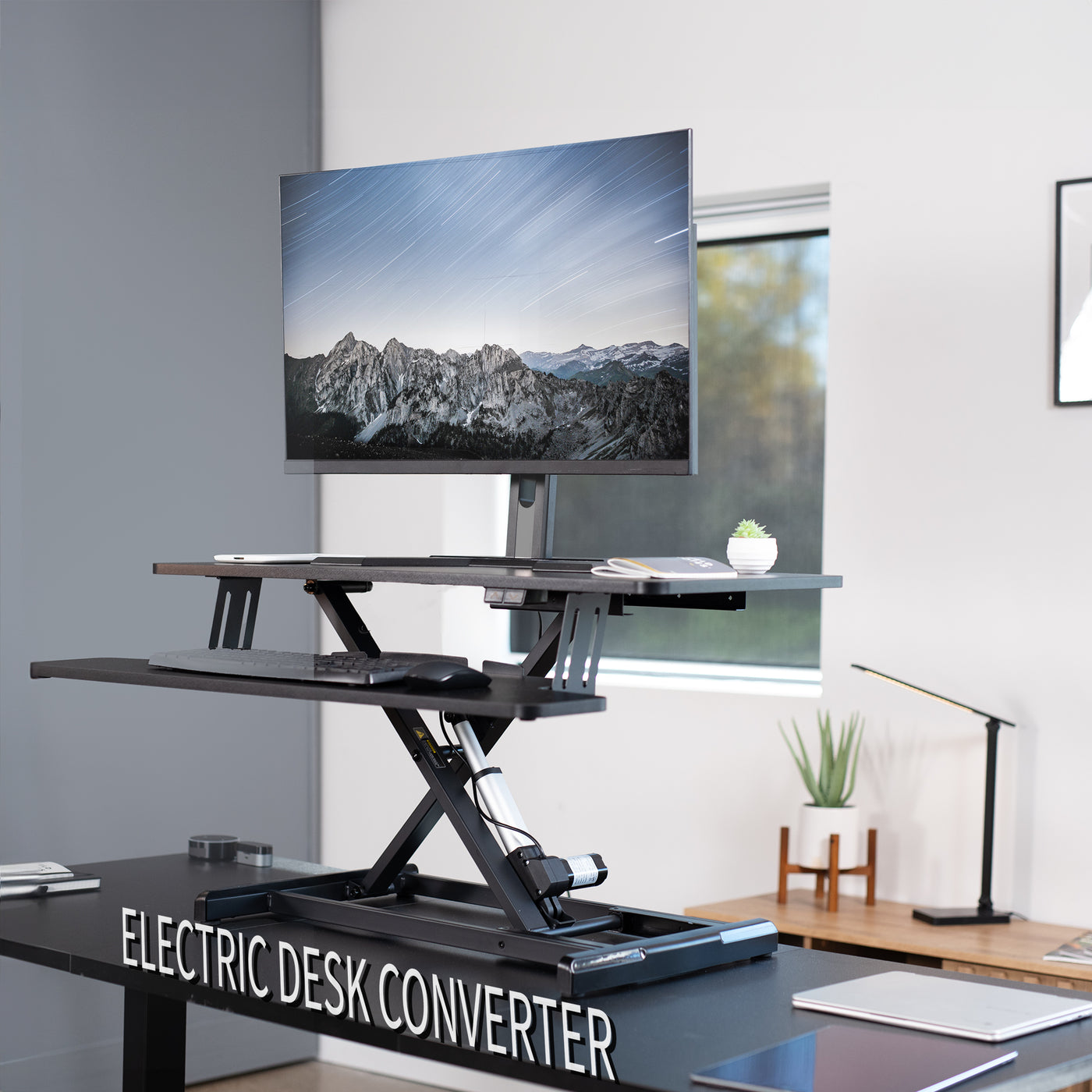 Black Electric Desk Riser – VIVO - desk solutions, screen mounting, and ...