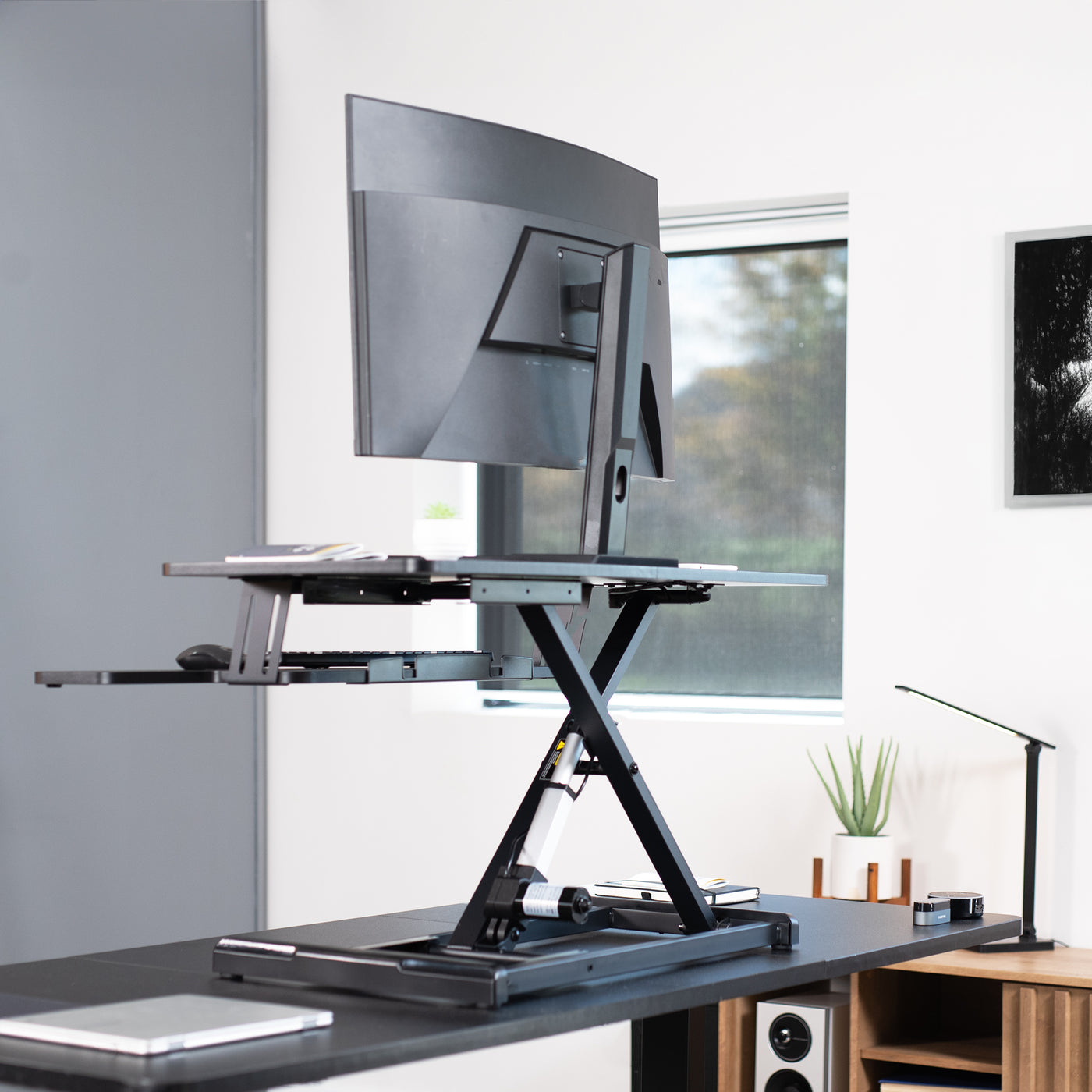 Black Electric Desk Riser – VIVO - desk solutions, screen mounting, and ...