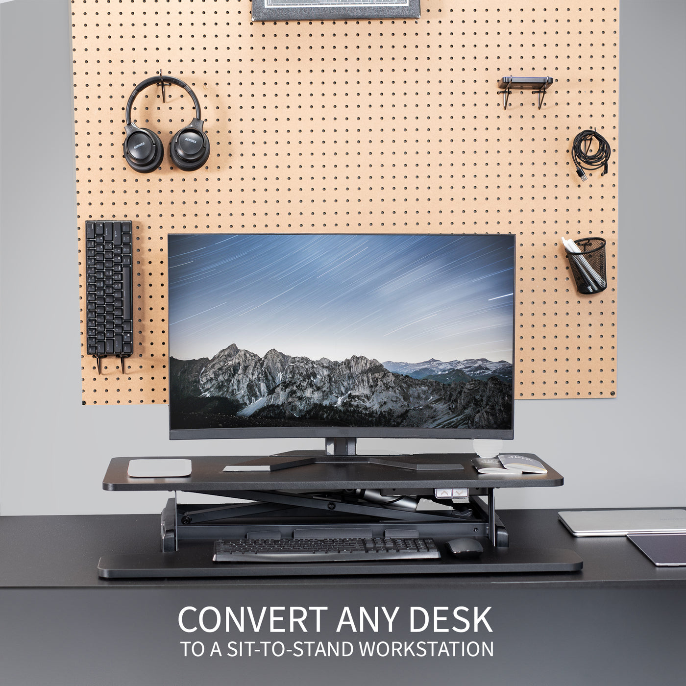 Black Electric Desk Riser – VIVO - desk solutions, screen mounting, and ...