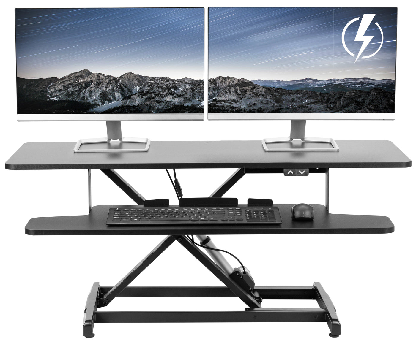 Black Electric Desk Riser – VIVO - desk solutions, screen mounting, and ...