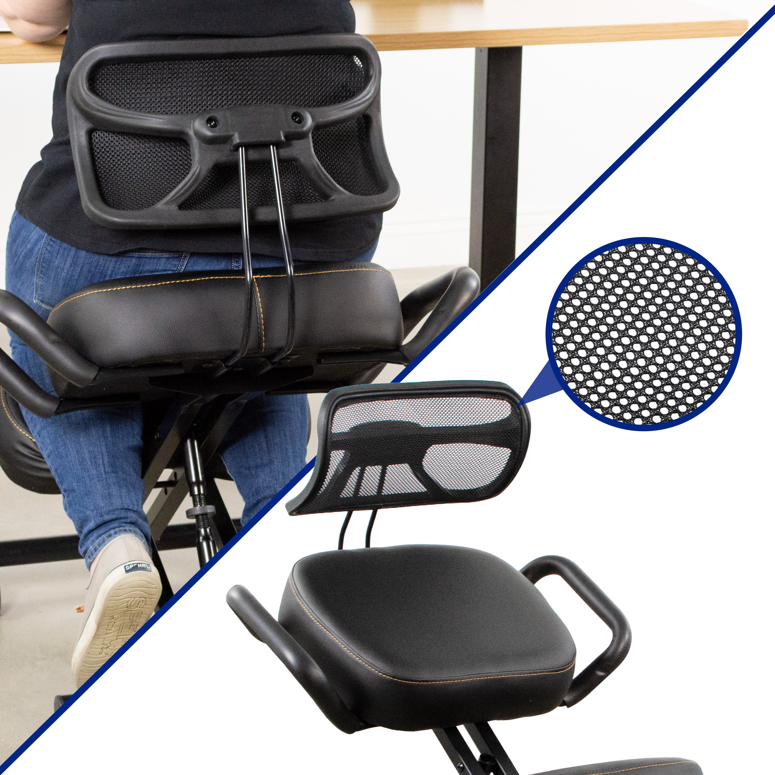 Dragonn by vivo Ergonomic Kneeling Chair with Back Support Adjustable