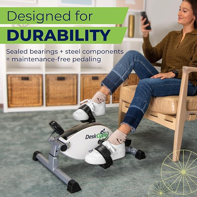 Deskcycle under desk bike pedal exerciser stationary bikes for home