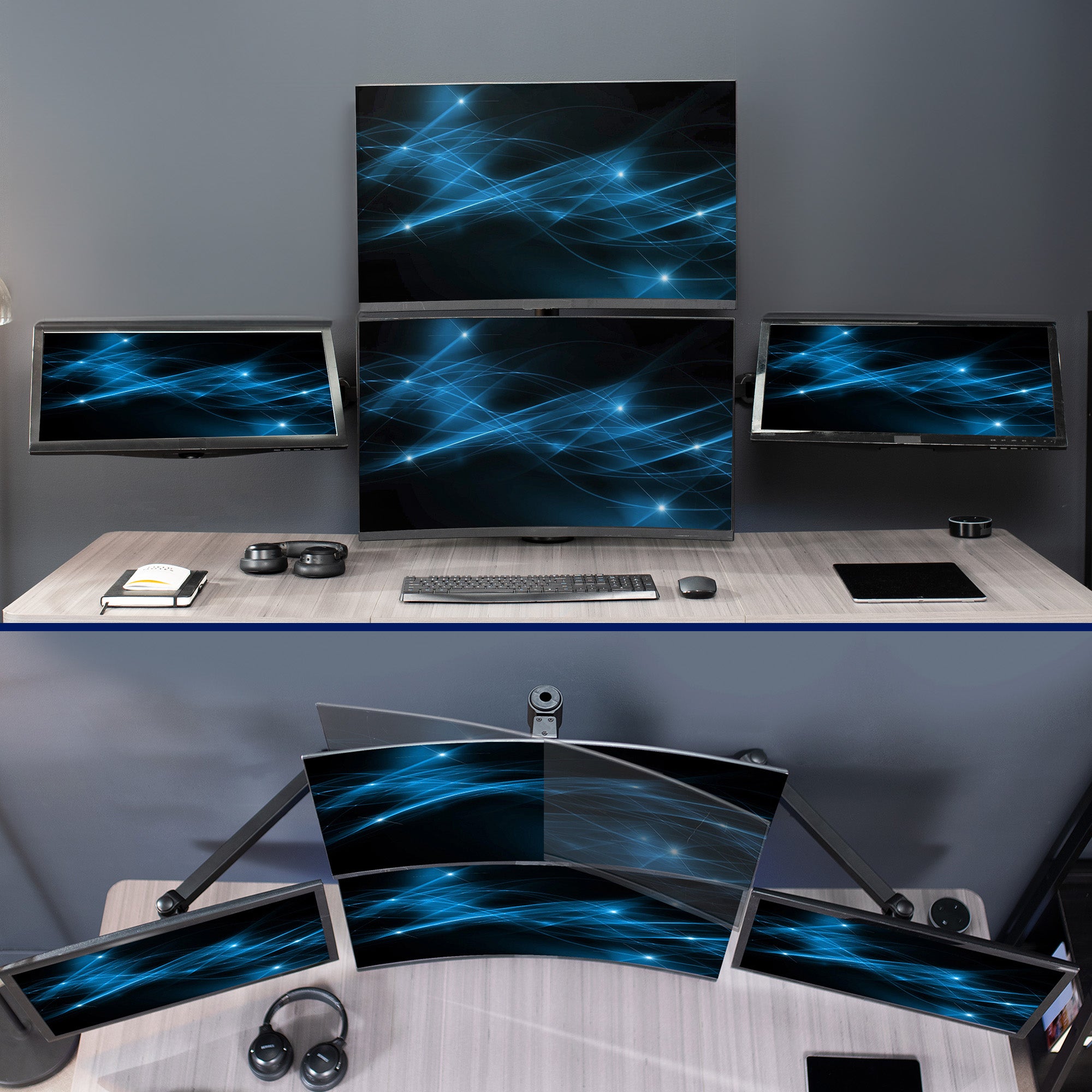 Monitor Desk Rig Quad Monitor Desk Mount – VIVO - desk solutions, screen mounting, and more