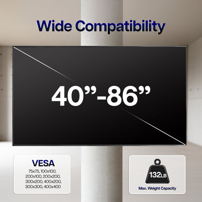 Strap-On Full Motion Round and Square Column TV Mount - 40" to 86" Screens