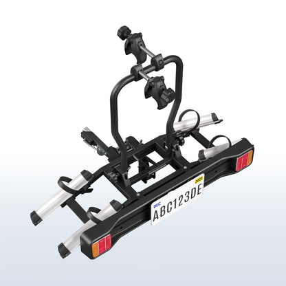 Adjustable Hitch Bike Rack with Taillights and License Plate Holder