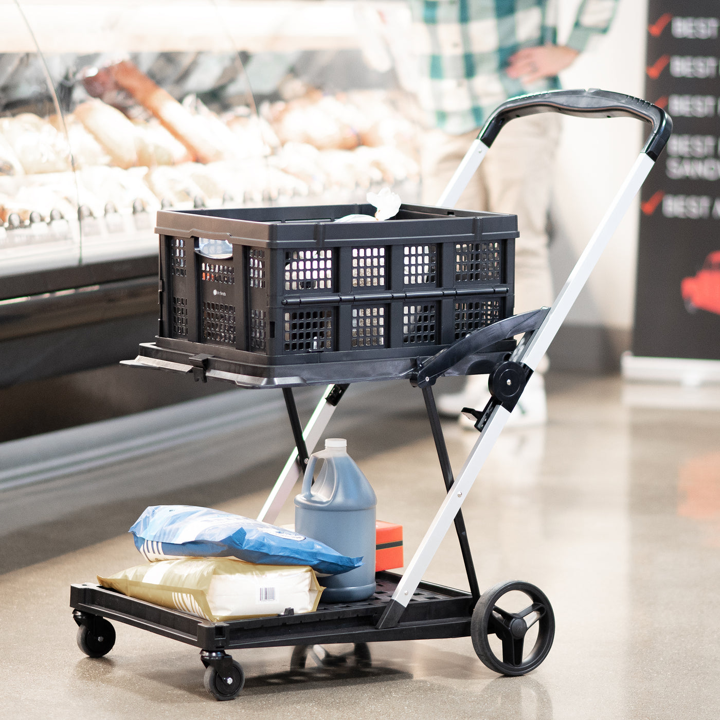 Collapsible discount shopping cart