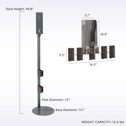 Floor Stand for Dyson Handhelds V6, V7, V8, V10, V11, V12, V15, No Drill Vacuum Stand, Docking Station, Accessory Mount