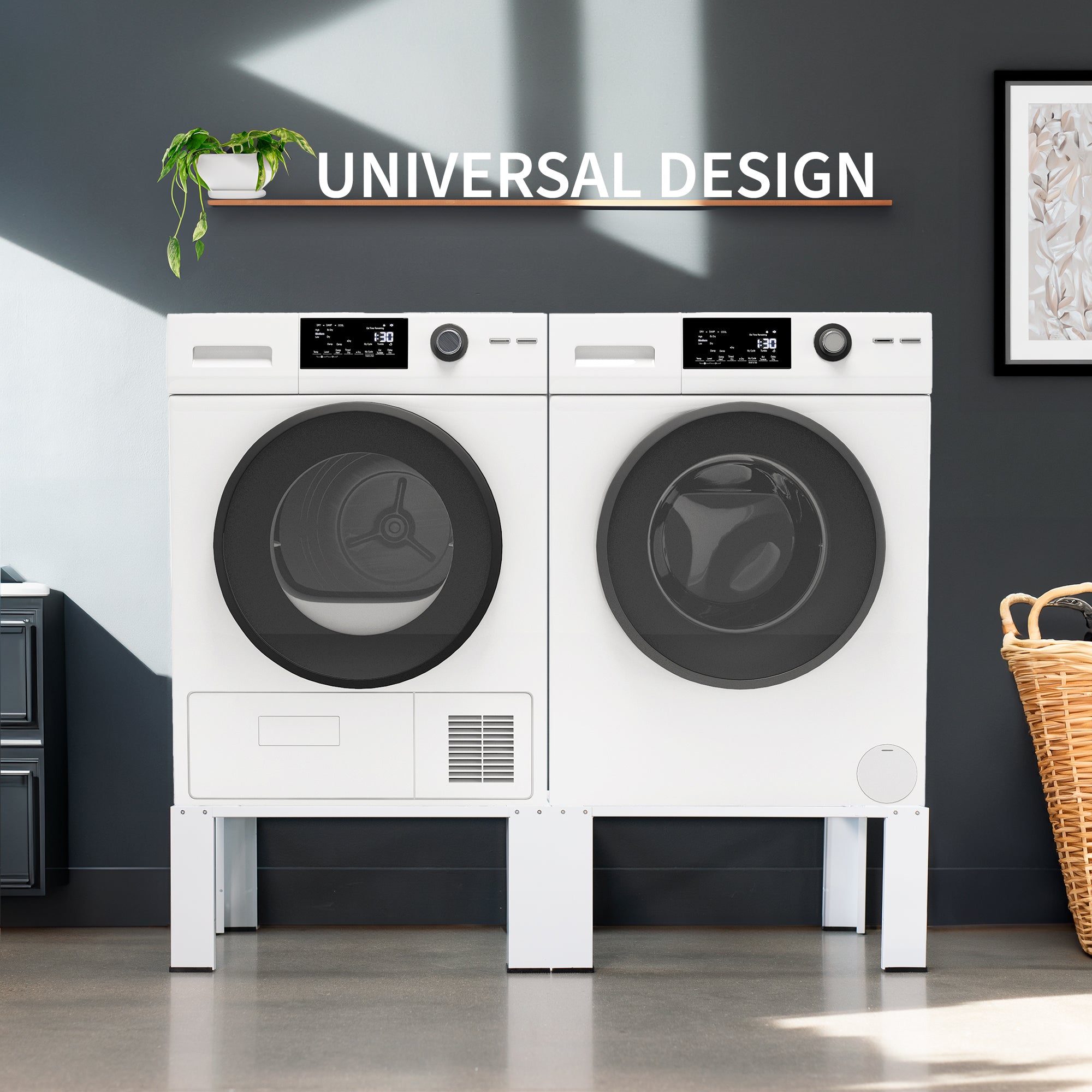 Washer and dryer pedestal raises your washer and dryer for easy access and underneath storage.