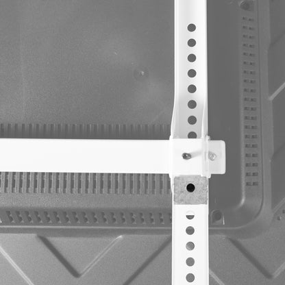 Close up of Vertical extension bracket for the back of a mounted TV.