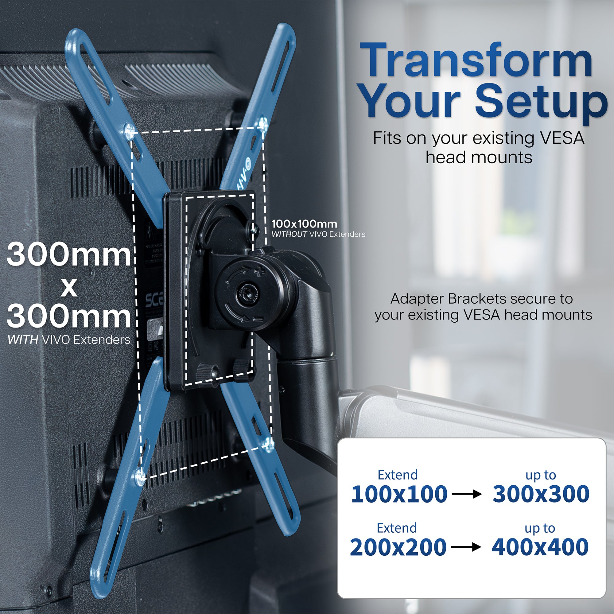 TV mount adapter with VESA compatibility details