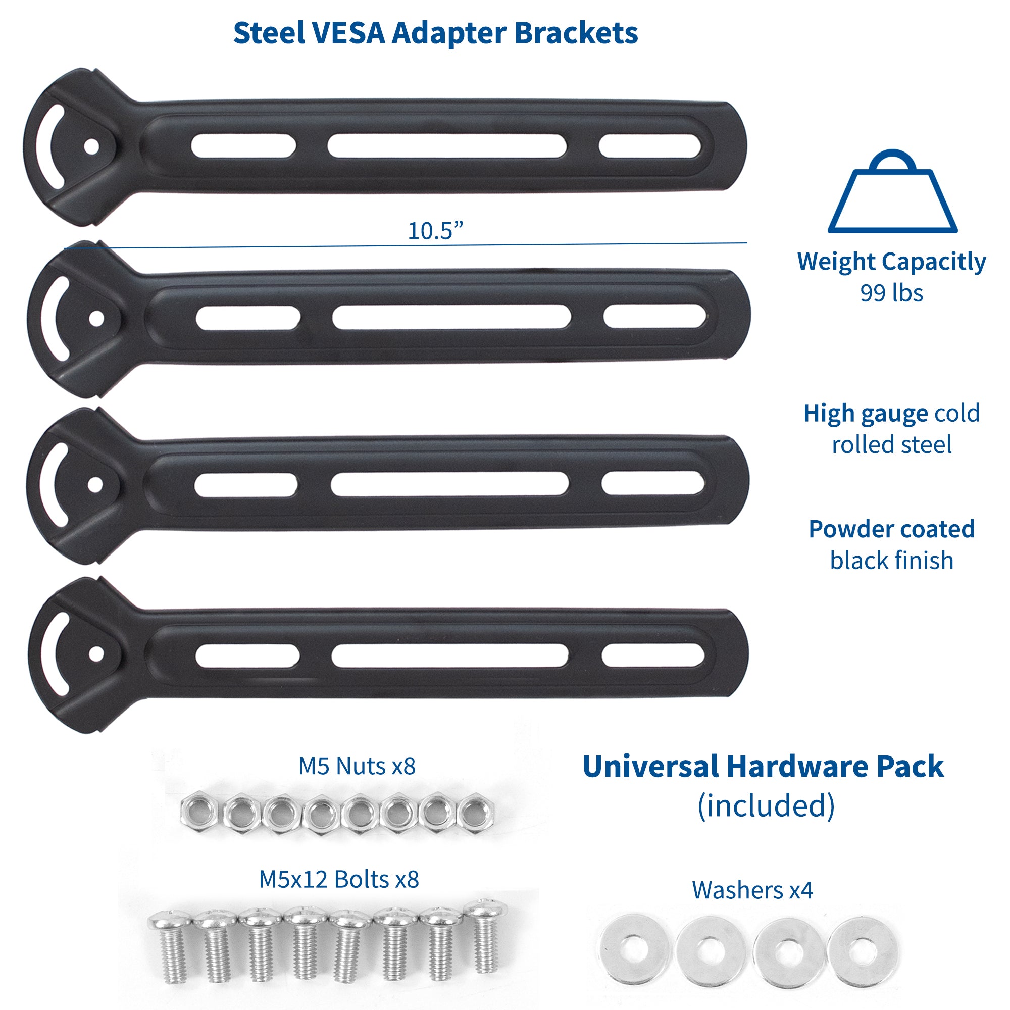 Sturdy VESA LCD screen adapter.