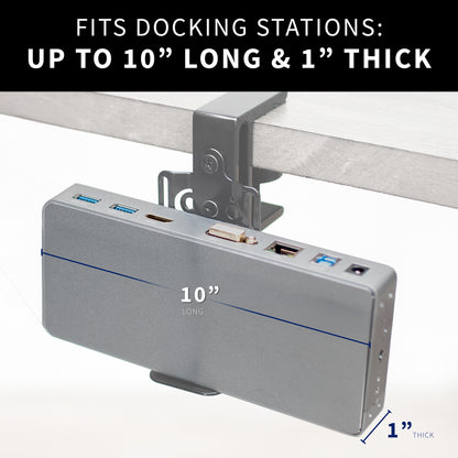 Docking station adapter with measurement details on a white background