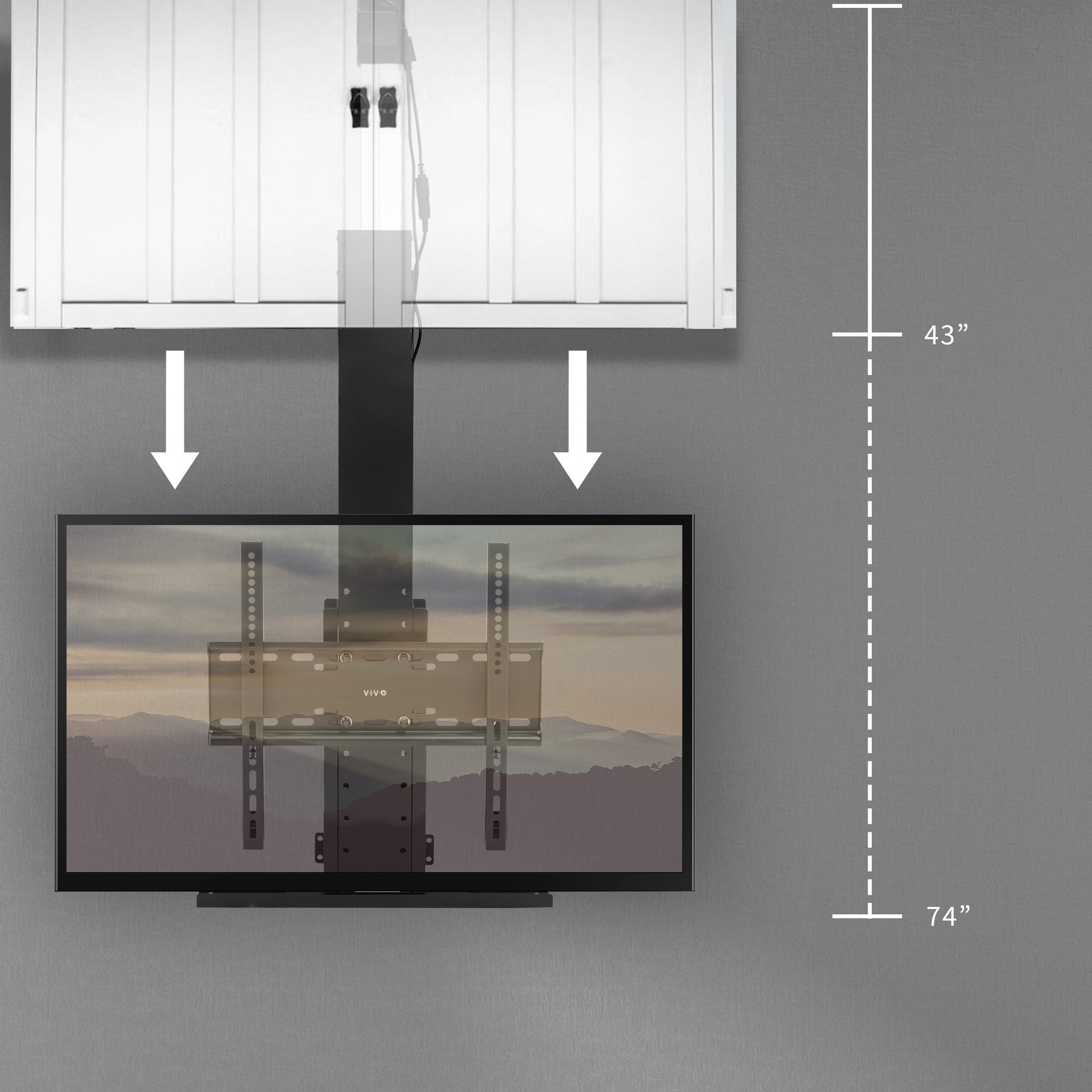 Motorized Drop Down TV Mount with Remote Control – VIVO - desk ...