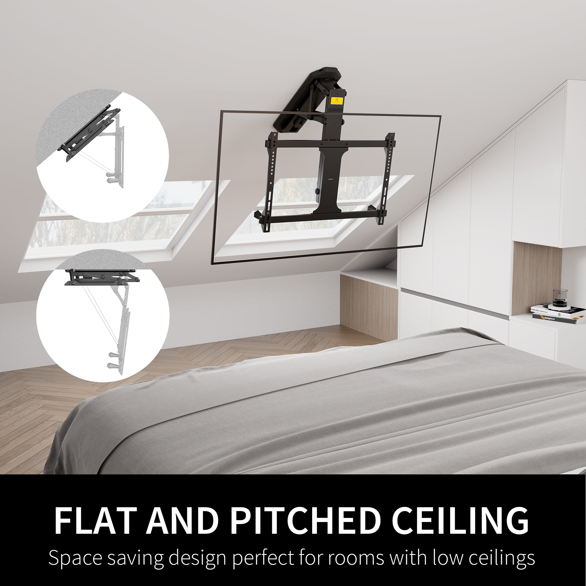 Electric flip-down ceiling TV mount from VIVO.