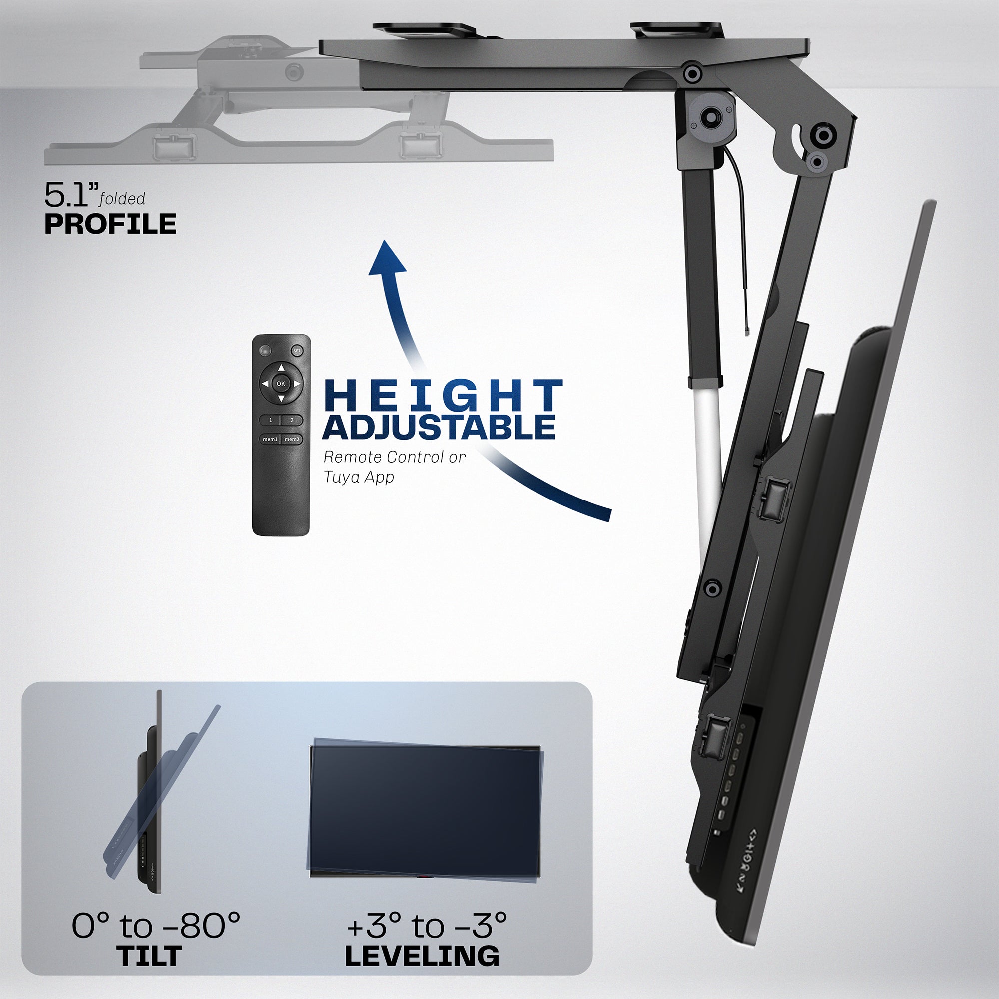 Electric Flip Down Ceiling Mount for 37" to 70" TVs