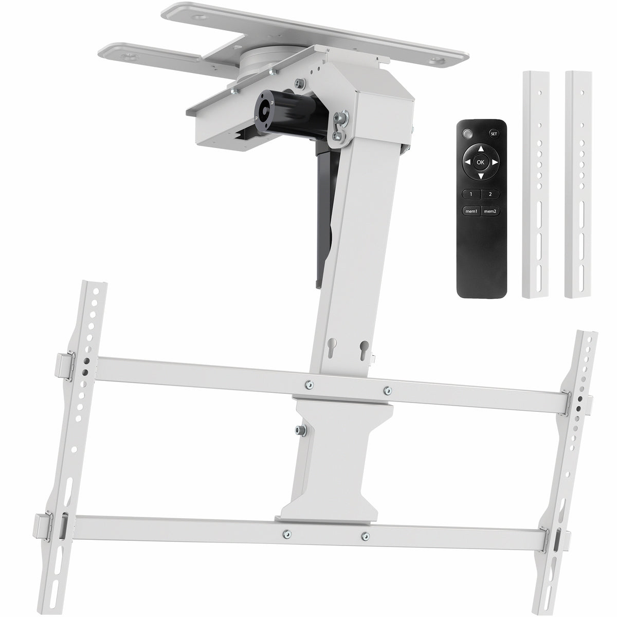 TV ceiling mount with remote control on a white background