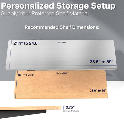 Personalized Storage Setup for Height Adjustable Electric Shelf Mount for Garage and Workbench with Remote